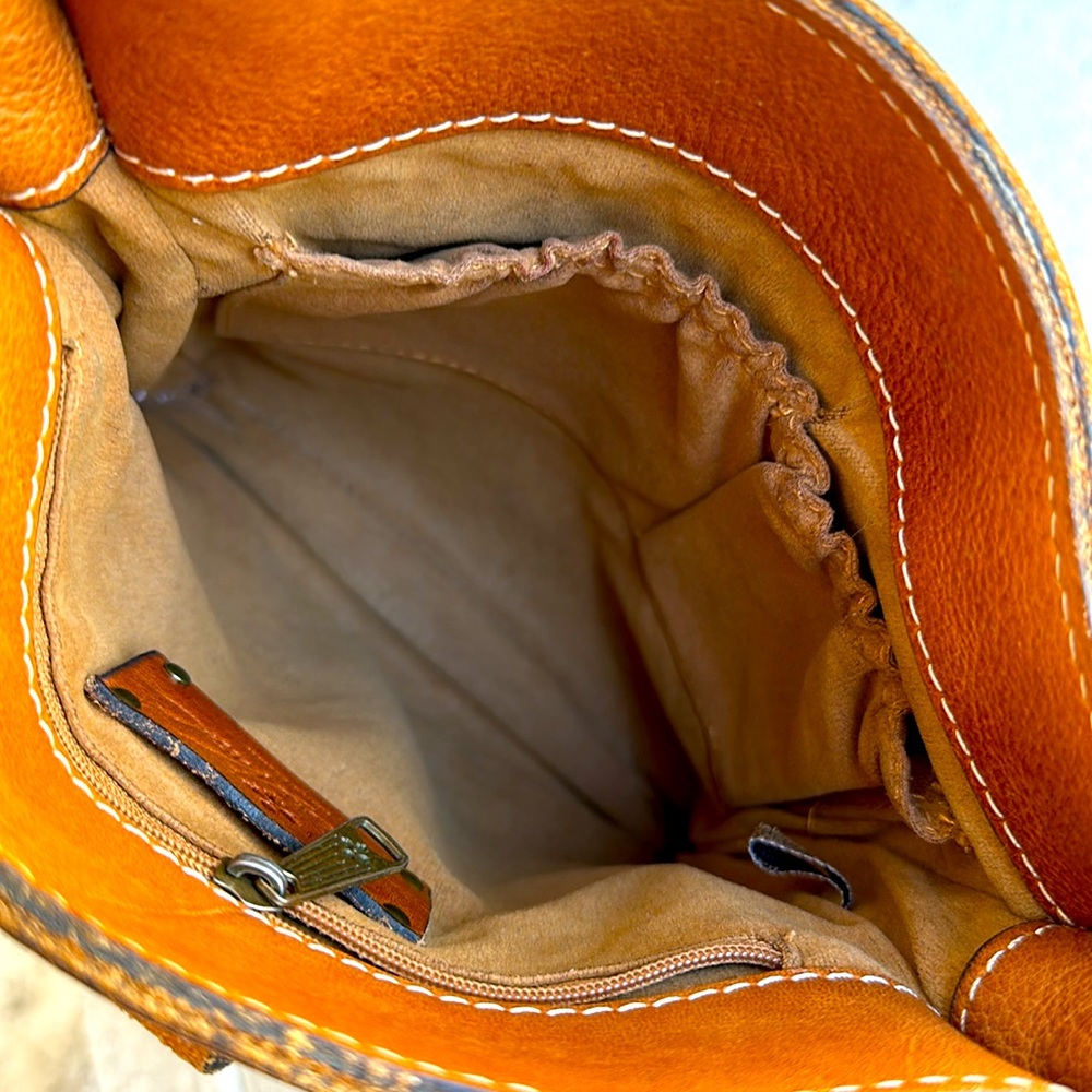 Patricia Nash Cognac Brown Leather Crossbody Bag - Picture 8 of 9